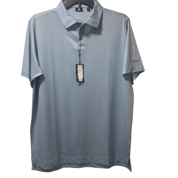 FootJoy Other - FootJoy FJ Golf Polo Shirt Men Large Light Blue Pink Pattern Performance NWT